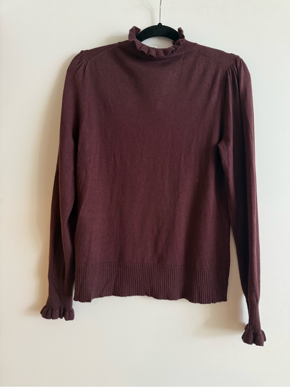 CeCe Ruffle Mock Neck Sweater - M - Picture 4 of 6